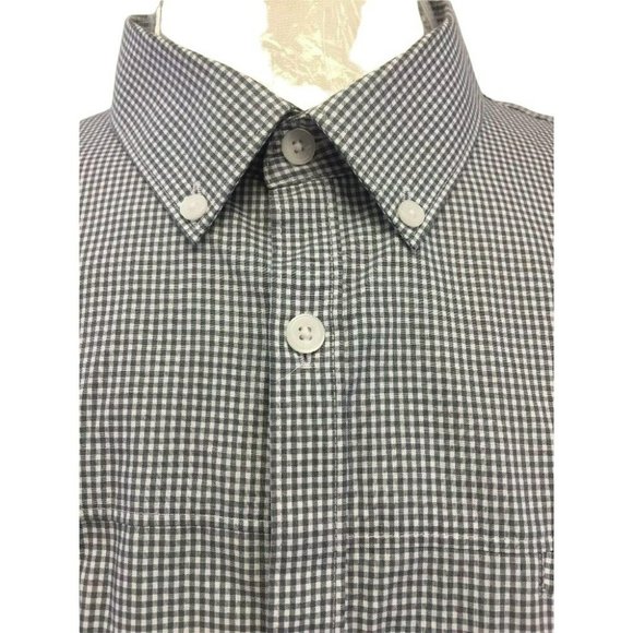CALVIN KLEIN Mens Casual Oxford Button Shirt XL Cool Tech Grey Checker Non-Iron - Picture 2 of 10
